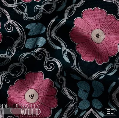 Deliberately Wild – Modern Abstract Line Pattern Fabric