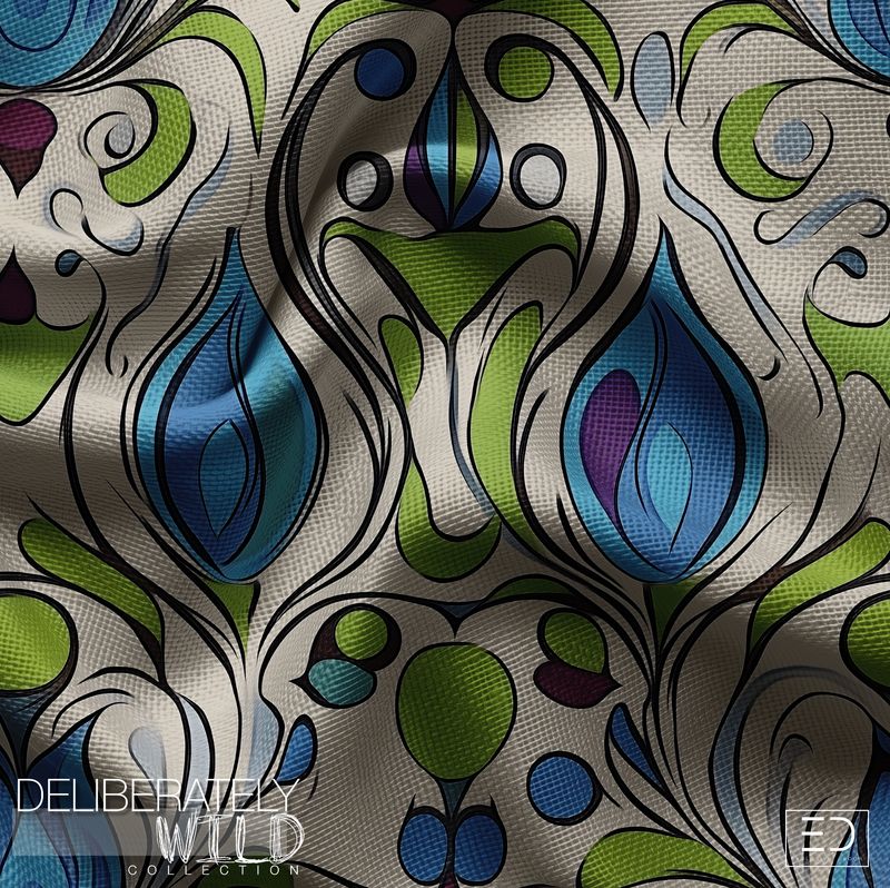 Deliberately Wild – Modern Abstract Line Pattern Fabric