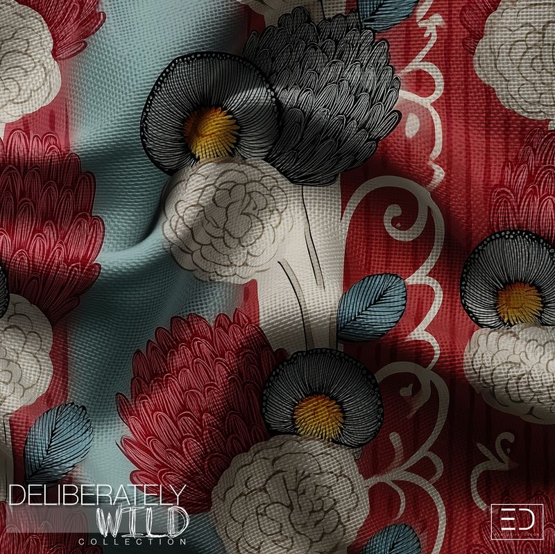 Deliberately Wild – Modern Abstract Line Pattern Fabric