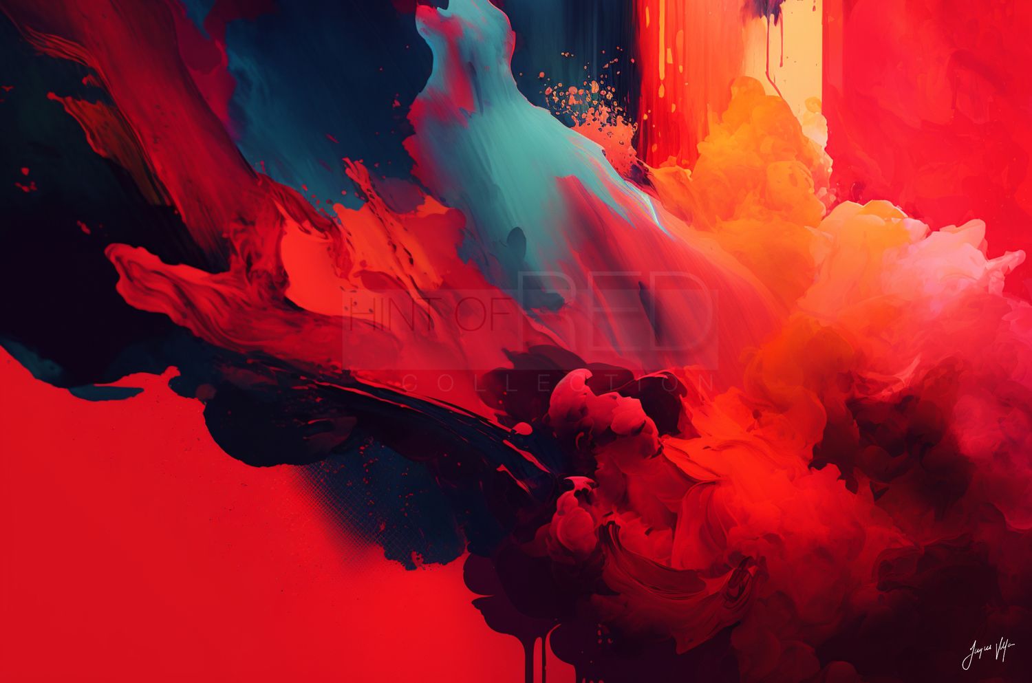 Red Abstract Canvas Print Collection, Hint of Red
