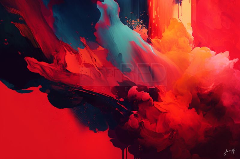 Red Abstract Canvas Print Collection, Hint of Red