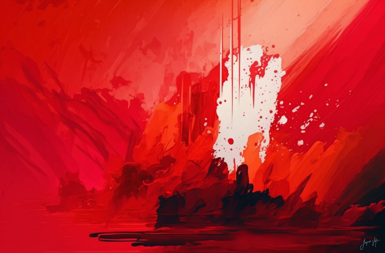 Red Abstract Canvas Print Collection, Hint of Red