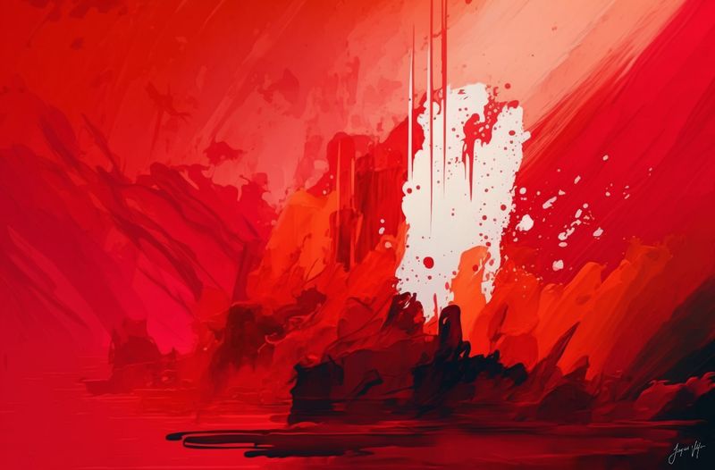 Red Abstract Canvas Print Collection, Hint of Red