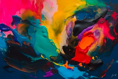 Abstract Impasto Canvas Art | Radiant Rhapsody Colorful Wall Print