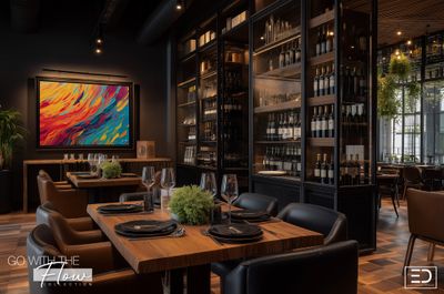 Abstract Canvas Art | Go with the Flow Vibrant Wavy Line Design