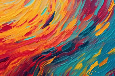 Abstract Canvas Art | Go with the Flow Vibrant Wavy Line Design