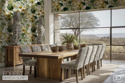 Abstract Nasturtium (Kappertjie) Leaf Wallpaper - Gardenwake Wallpaper Design: Forest | Season Script Collection