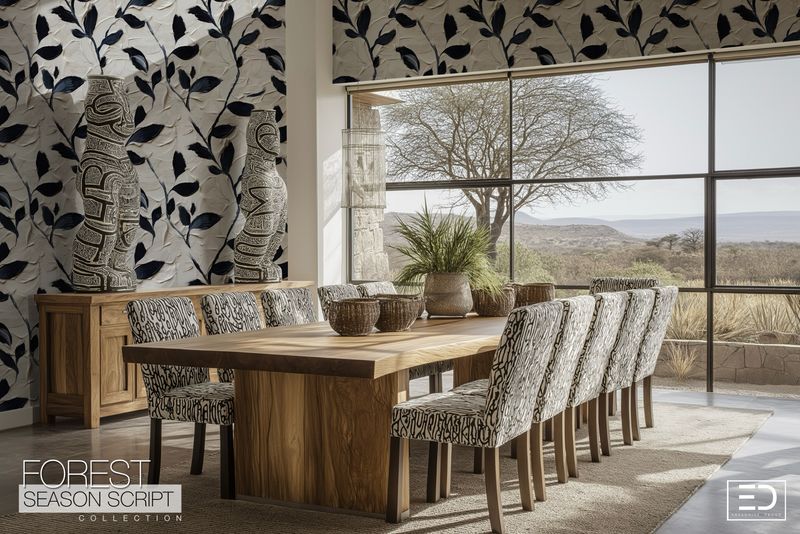 Black and White Creeper with Leafs Wallpaper - Tangled Still Design |  Forest Season Script Collection