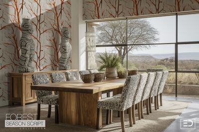 Abstract Tree Wallpaper - Evenfall Bark Wallpaper Design | Forest Season Script Collection