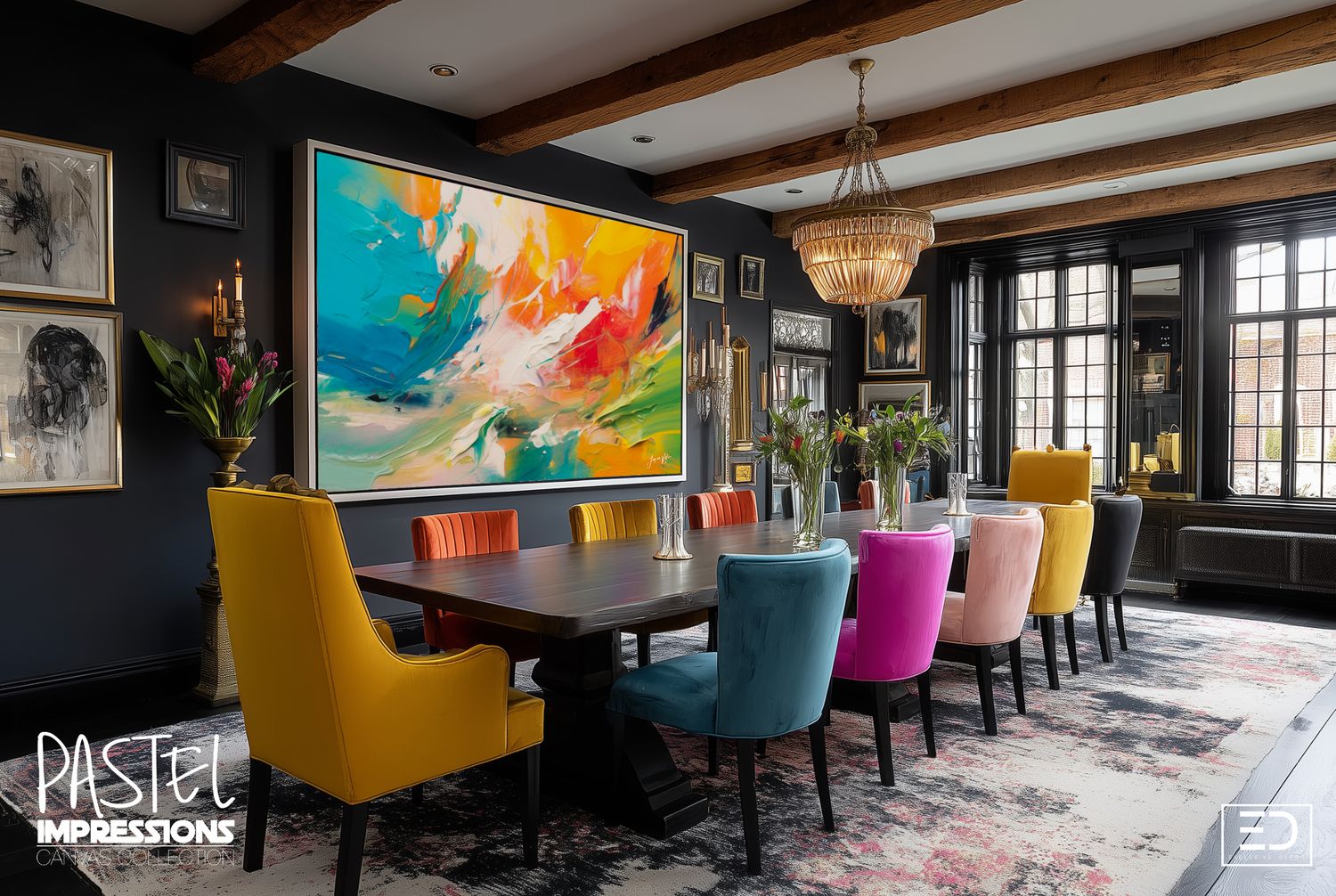 Pastel Impressions: Abstract Canvas Art Collection | Soft &amp; Bold Contrast Designs