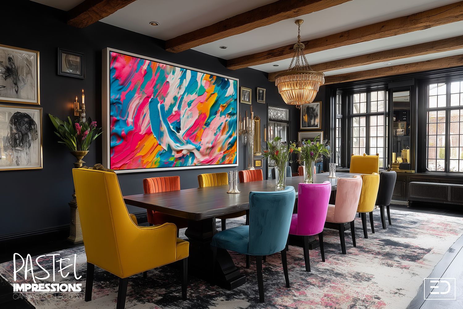 Pastel Impressions: Abstract Canvas Art Collection | Soft &amp; Bold Contrast Designs