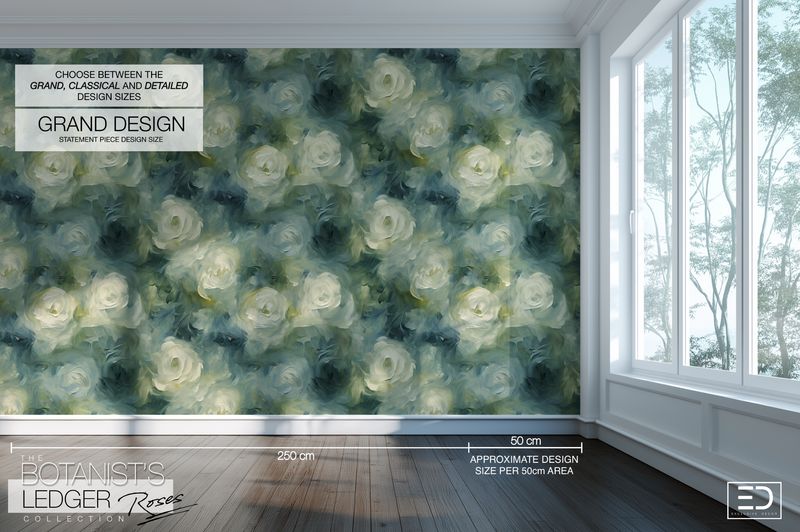 English Rose Wallpaper Design - The Botanist's Ledger