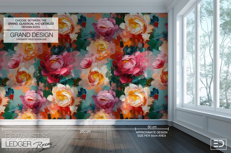 English Rose Wallpaper Design - The Botanist's Ledger