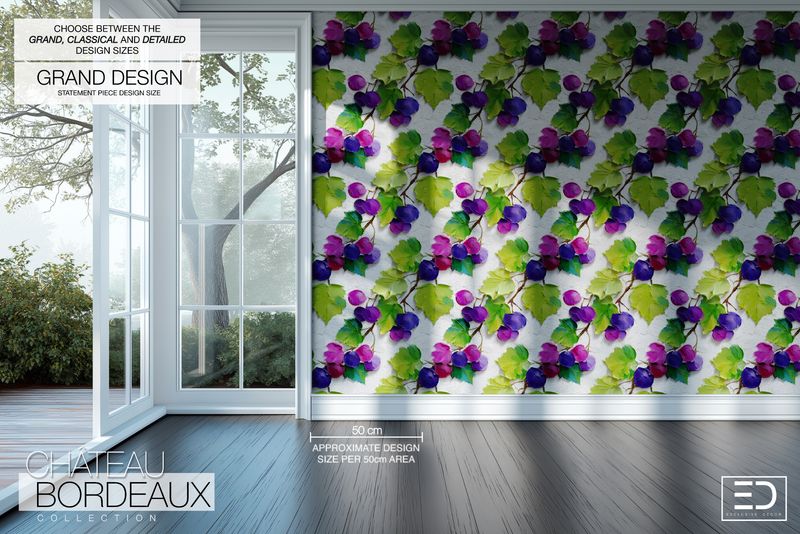 Chateau Bordeaux Grapevine Wallpaper | Abstract Wine Country Design