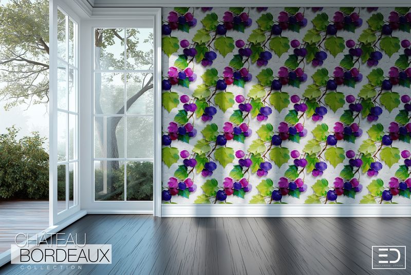 Chateau Bordeaux Grapevine Wallpaper | Abstract Wine Country Design