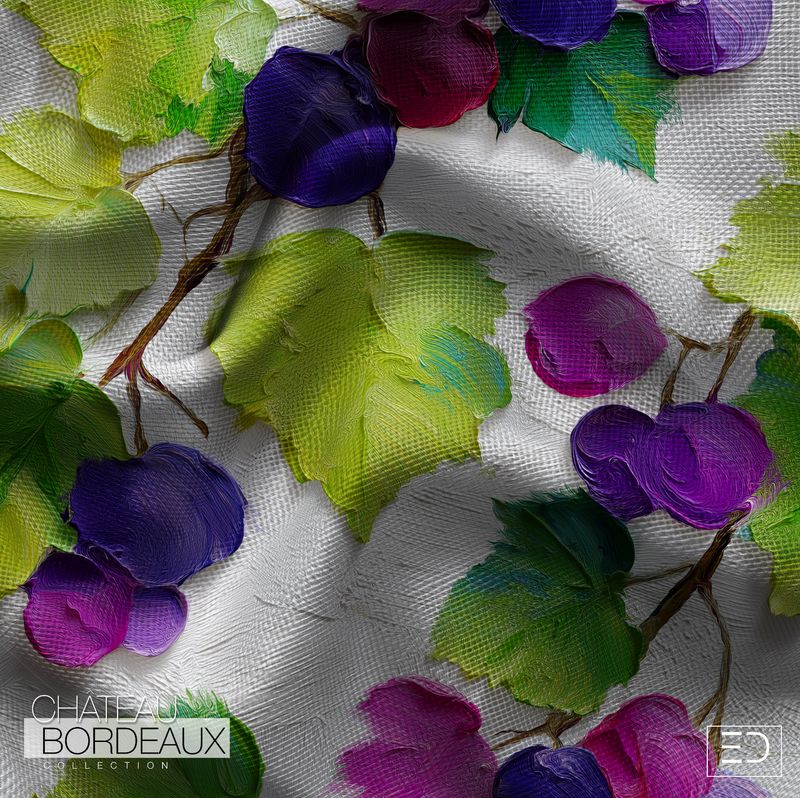 Chateau Bordeaux Grapevine Fabric | Abstract Wine Country Fabric