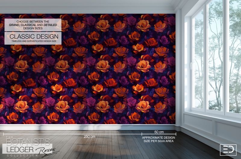 Abstract Impasto Paint Rose Wallpaper | The Botanist's Ledger Collection