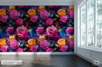 Abstract Rose Wallpaper | The Botanist&#39;s Ledger Collection