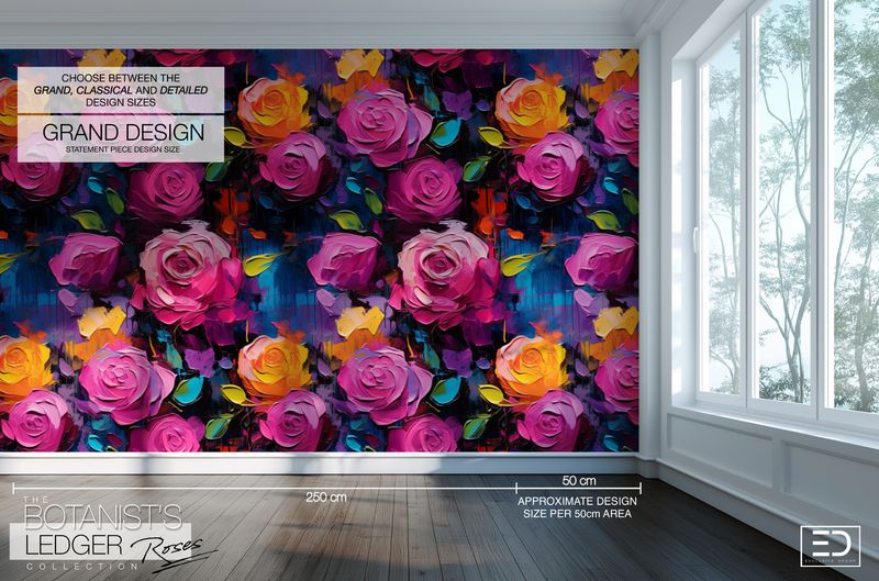 Abstract Rose Wallpaper | The Botanist's Ledger Collection