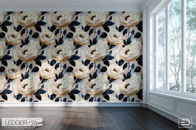 Abstract Impasto Paint Rose Wallpaper | The Botanist's Ledger Collection