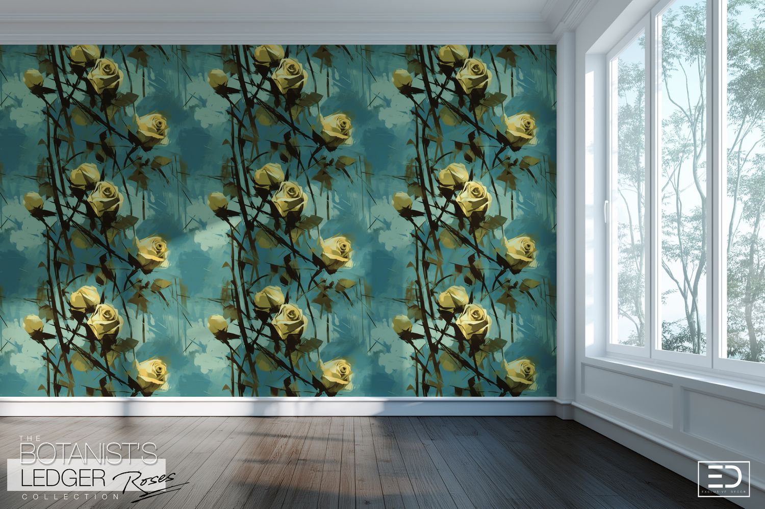 Abstract Rose Wallpaper | The Botanist&#39;s Ledger Collection