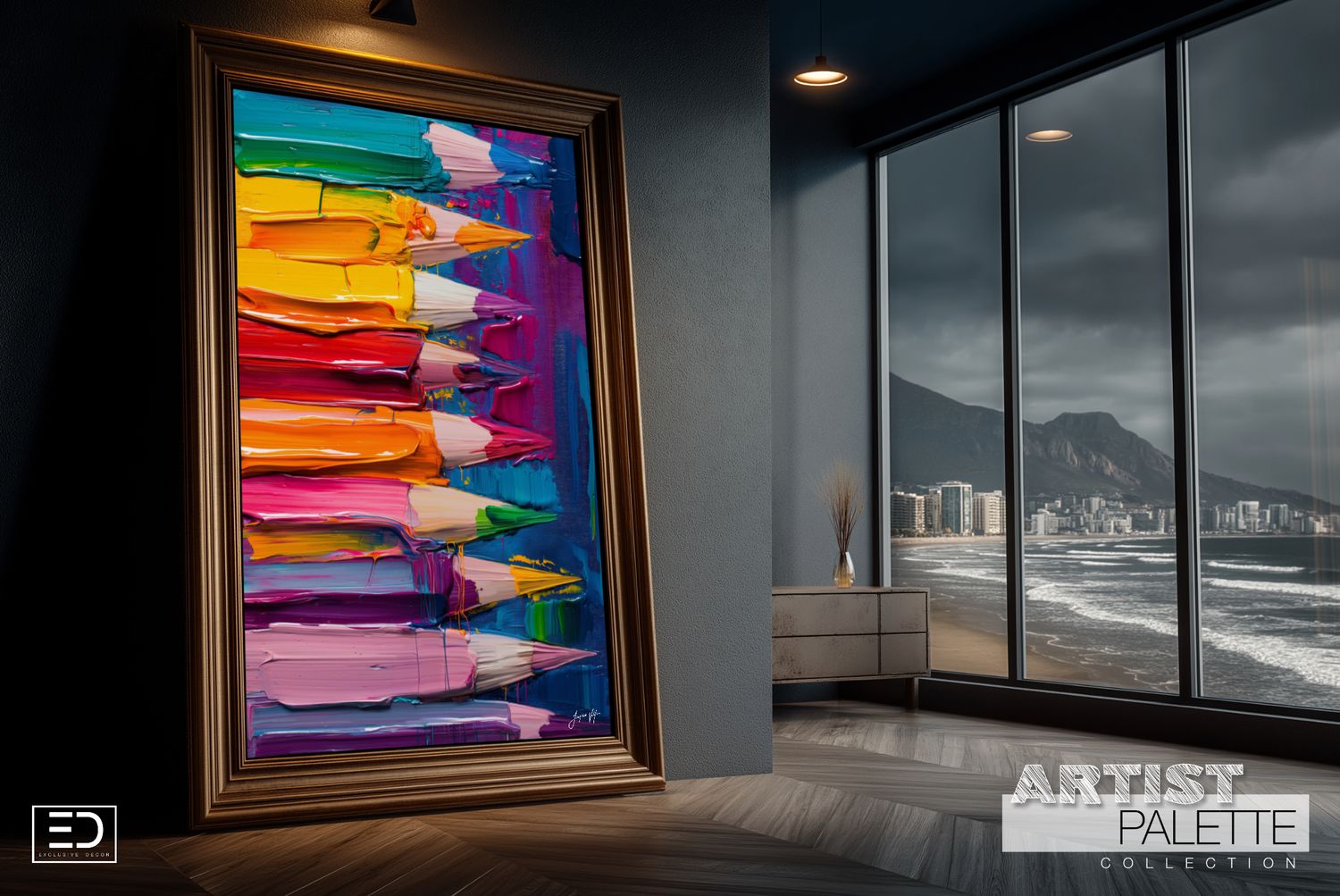 Abstract Pencil Palette Canvas Design Print