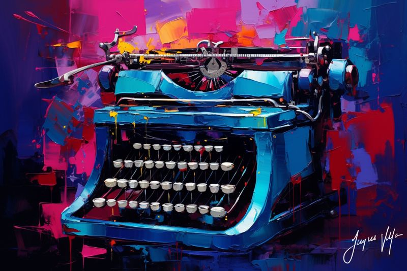 Abstract Typewriter Canvas Design