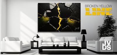 The Broken Yellow Line Canvas Design