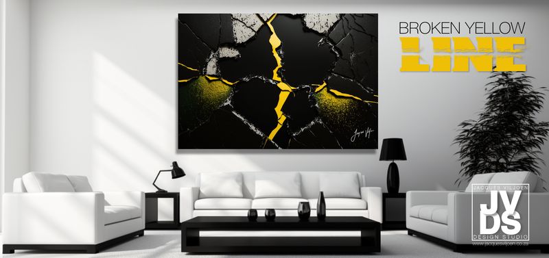 The Broken Yellow Line Canvas Design
