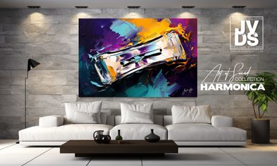 Abstract Harmonica Canvas Design