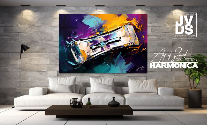 Abstract Harmonica Canvas Design