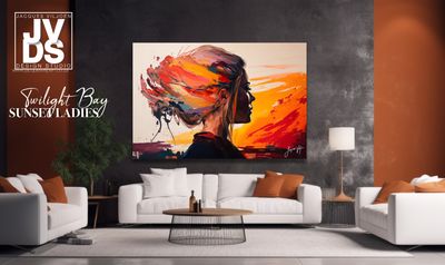 Abstract Sunset Twilight Bay Canvas Design