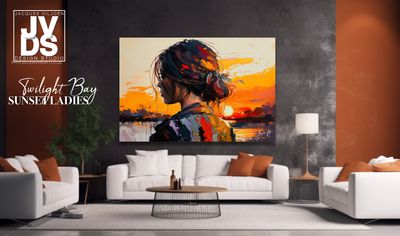 Abstract Sunset Twilight Bay Canvas Design