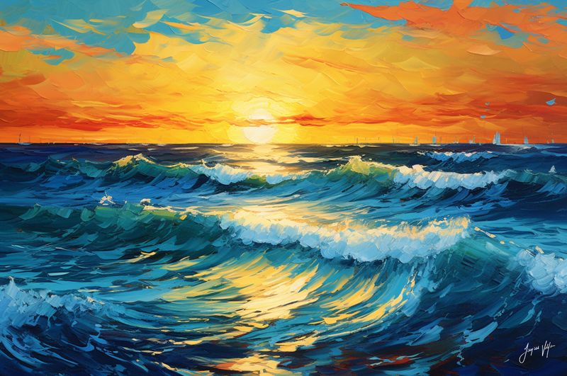 Twilight Tide - A Beach Sunset Canvas Design