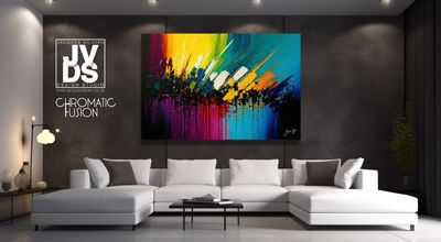 Abstract Canvas Design: Chromatic Fusion Abstract Canvas Design: Chromatic Fusion