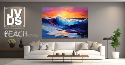 Twilight Tide - A Beach Sunset Canvas Design