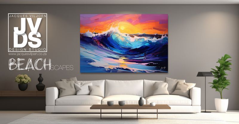 Twilight Tide - A Beach Sunset Canvas Design