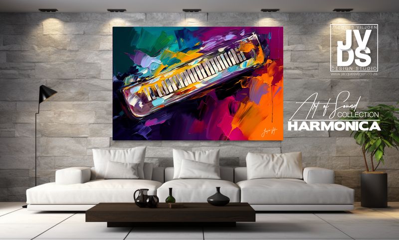 Abstract Harmonica Canvas Design