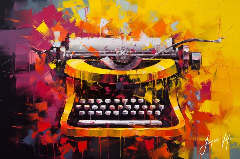 Abstract Typewriter Canvas Design
