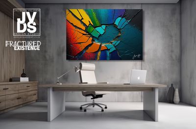 Fractured Existence - A Vibrant Abstract Wall Art Canvas Collection