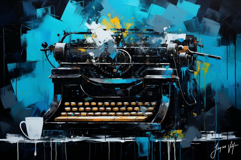 Abstract Typewriter Canvas Design