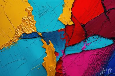 Fractured Existence - A Vibrant Abstract Wall Art Canvas Collection