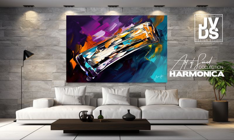 Abstract Harmonica Canvas Design