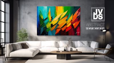 Compartmentalize Abstract Canvas Wall Art Design 