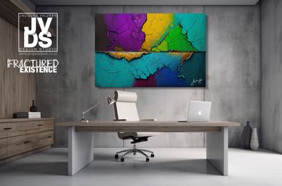 Fractured Existence - A Vibrant Abstract Wall Art Canvas Collection
