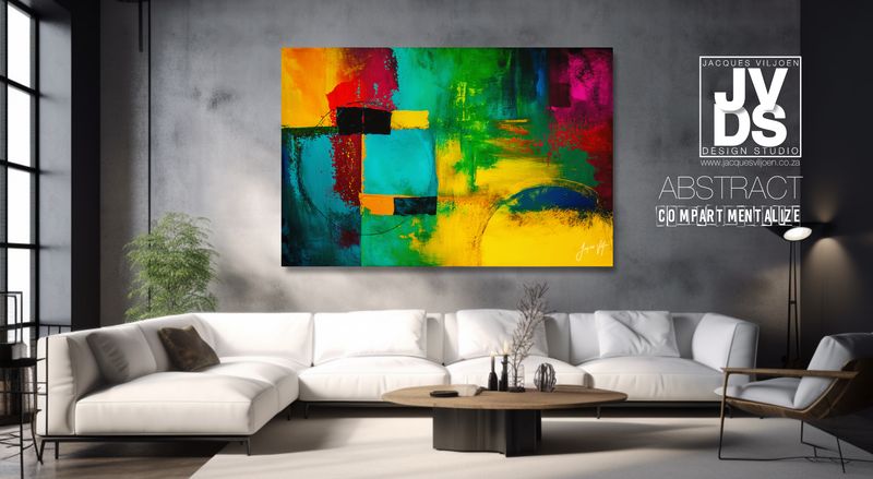 Compartmentalize Abstract Canvas Wall Art Design 