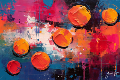 ABSTRACT STEPPING STONES CANVAS DESIGN