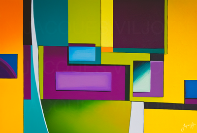 Compartmentalize Abstract Canvas Wall Art Design