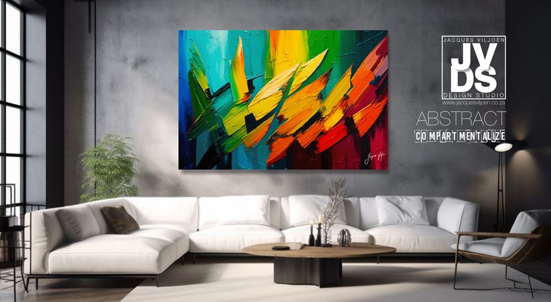 Compartmentalize Abstract Canvas Wall Art Design 