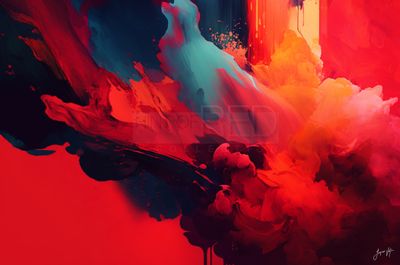 Red Abstract Canvas Print Collection, Hint of Red